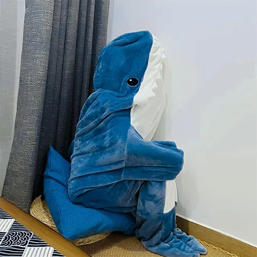 Pijama Tipo Manta De Tibur n Con Capucha Para Adultos Y Ni o