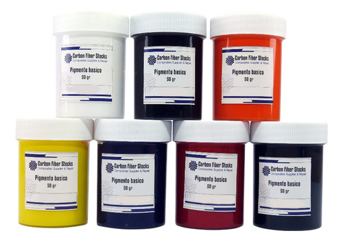 Kit De 7 Pigmentos De 50gr Para Epoxicos En Colores Basicos