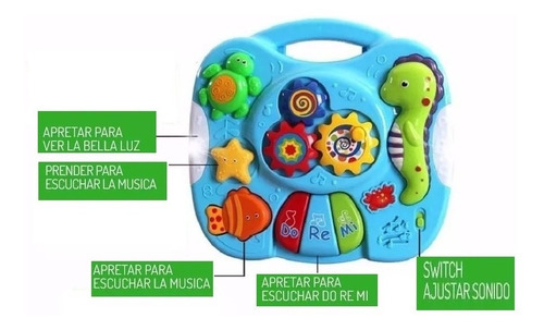 Imagen 5 de 8 de Mesa Mesita Musical Bebe Con Luces Y Sonidos Del Mar