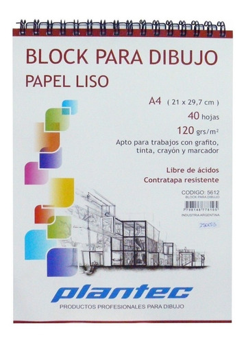 Plantec Block Anillado Superior A4 120g Liso 40h