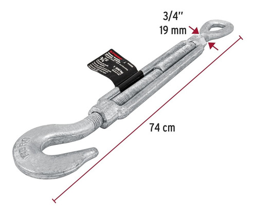 Tensor Forjado De 3/4' Gancho - Argolla, Fiero