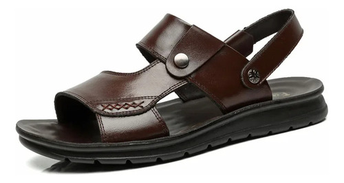 Sandalias De Cuero Genuino Para Hombre, Zapatos De Playa Con
