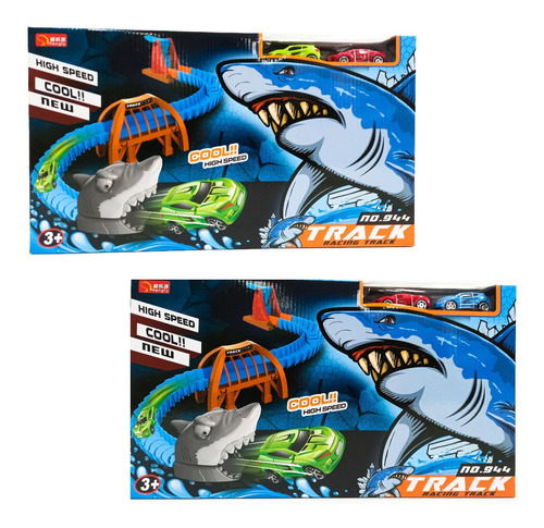 Pista De Autos Shark Track Tiburon Con 2 Vehiculos