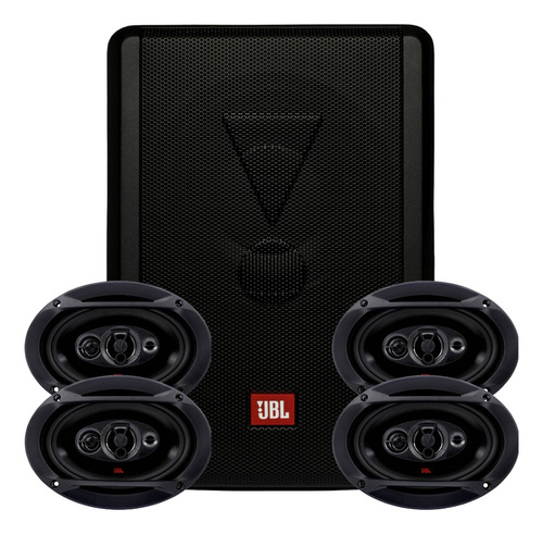 Subwoofer Jbl Amplificado Sw8a-ms + 4 Alto Falantes 6x9 Jbl Cor Preto