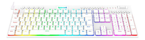 Teclado Mecânico Redragon Horus K619w Rgb Switchbrown Branco