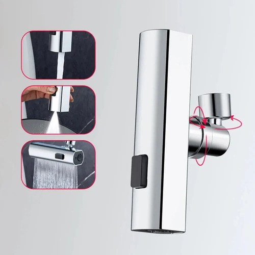 Fs- Extensor De Grifo Giratorio De 3 Rociadores A Prueba De