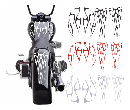 Calcomanías De Tanque De Pegatina Motocicleta Flame Style