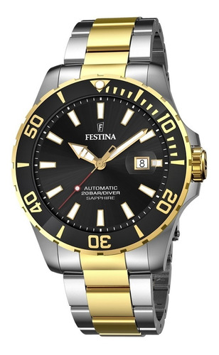 Reloj Festina Hombre - Automatic F20532.2 Color de la malla PLATEADO Y DORADO Color del bisel Negro Color del fondo Negro