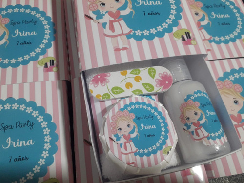 Souvenirs Personalizado En Caja Dia De Spa Niñas Pack X 15