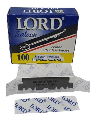 Kit 100 Lâminas De Barbear Lord Saloon - Meia Lâmina