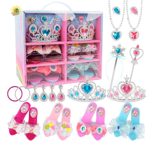 Set/kit Para Niñas Princesas (varitas, Sandalias, Coronas)