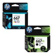 Comprar Cartuchos Hp 667xl Negro + 667 Color Estandar Originales