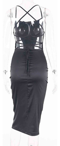 Vestido De Mujer, Cuello Colgante, Espalda Abierta, Cintura