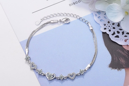 Pulsera Plata 925 Brazalete Mujer Manilla Elegante Circonita