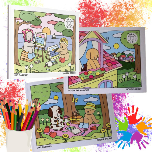 Livro De Colorir Bobbie Goods Com Desenhos Variados E Detalhados - Original - Crianças Adultos