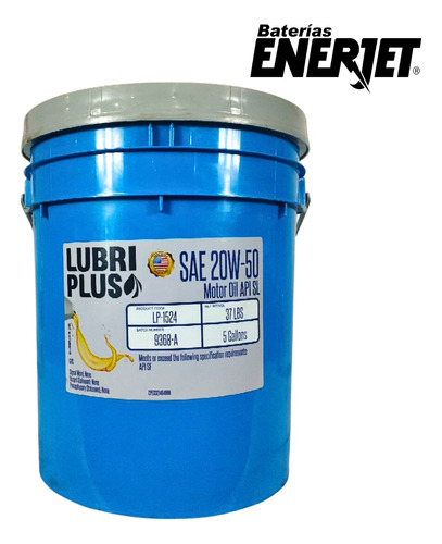 Aceite Mineral Sae 20w-50 Lubri Plus 18.9lts