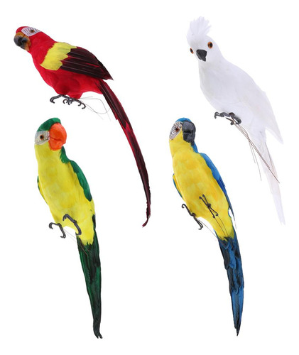 4 Unids / Set Artificial Animal Bird Taxidermy Jardín