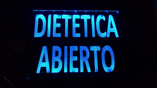 Cartel Led  Dietetica Abierto  Rgb - Bahia Blanca