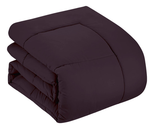 Juego De Edredón 7 Piezas Unicolor Morado King Para Todas La