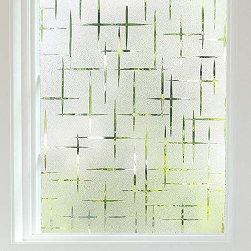 Finnez Frosted Window Film Non-adhesive, Frosting Privacy F