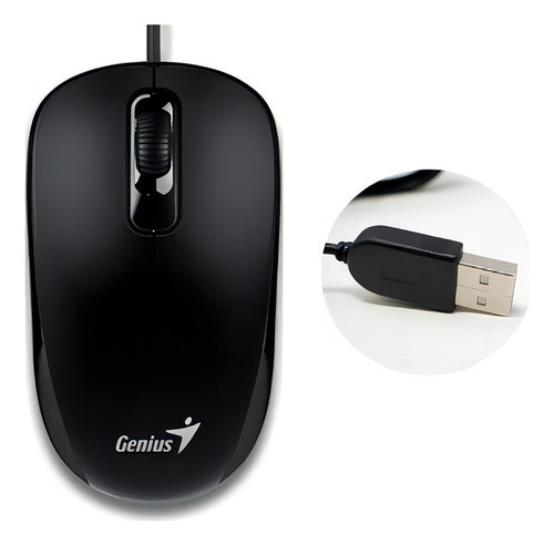 Mouse Genius Dx-110 Conexion Ps2 1000 Dpi Optico Cableado Color Negro