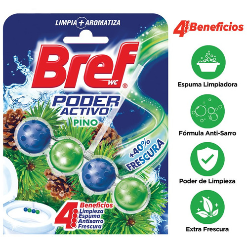 Canastilla Para Baño Bref Wc Poder Activo Pino 50gr