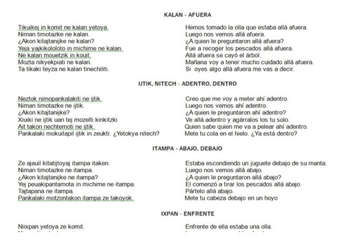 Bilingue, Náhuatl Español Verbos Conjugados, Cuentos Etc