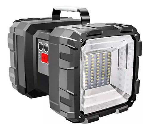 Lanterna Holofote 2 Em 1 Com Refletor Led Cor da lanterna Preto Cor da luz Preto
