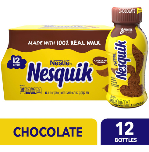 Nesquik Leche Con Chocolate, Bajo En Grasa, Lista Para Beber