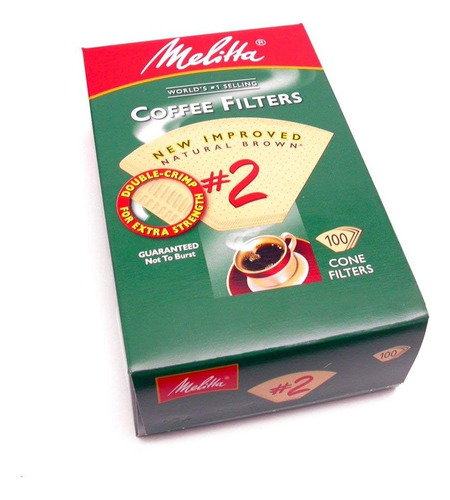 Filtros P/ Cafe Melitta, 100 U.(paquete De 2),marron Natural