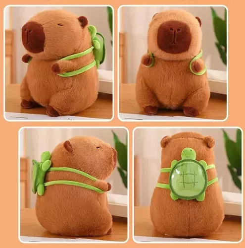 Mochilas De Peluche Capibara Y Pequeñas Tortugas