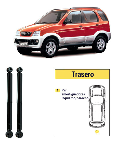 Amortiguadores Traseros Daihatsu Terios 2000 1.3 4wd Hcej