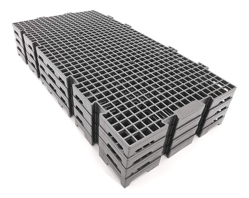 Imagem 3 de 3 de 10 Pisos Plastico Preto Estrado Plat 50x25cm Piso P/ Box