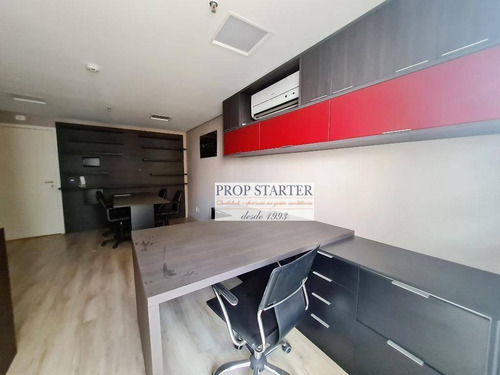 Imagem 7 de 14 de Escritório Mobiliado Para Alugar, 27 M² Por R$ 1.700/mês - Paraíso - Prop Starter Adm. Imóveis - Cj0066