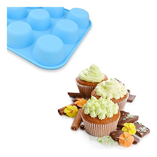 Homedge Molde Para Muffins De Silicona De 12 Tazas, Paquete