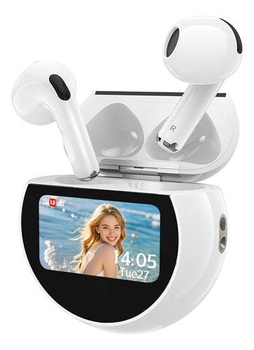 Audífonos Bluetooth 5.4 Smart Pantalla Skululu A15 Pro Auriculares inalámbricos inteligente 3D HiFi Música ENC Llamadas Reducción de ruido Con 4 Micrófono