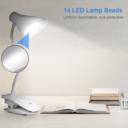 Zh Luz De Lectura Led Con Clip Con 3 Niveles De Brillo Y