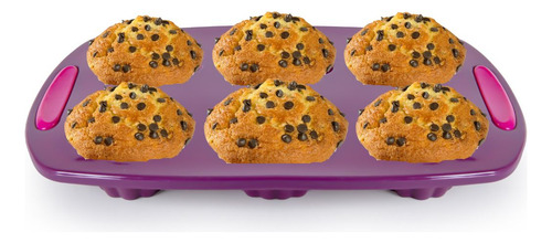 Forma De Silicone Para Brioche 6 Cavidades Moda Do Chef Cor Roxo