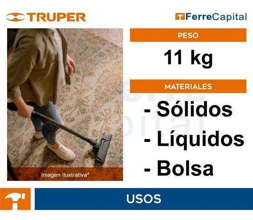 Aspiradora Sólidos Y Líquidos De 12 Gal, Truper 101509