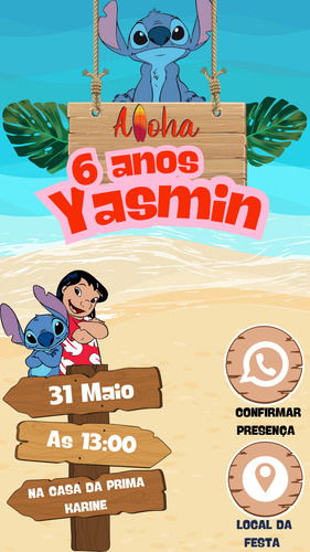 Convite Digital Infantil Personalizado Com O Tema