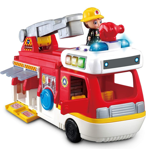 Vtech Camión De Bomberos 2 En 1 Luz Y Sonido Bomberos Rojo