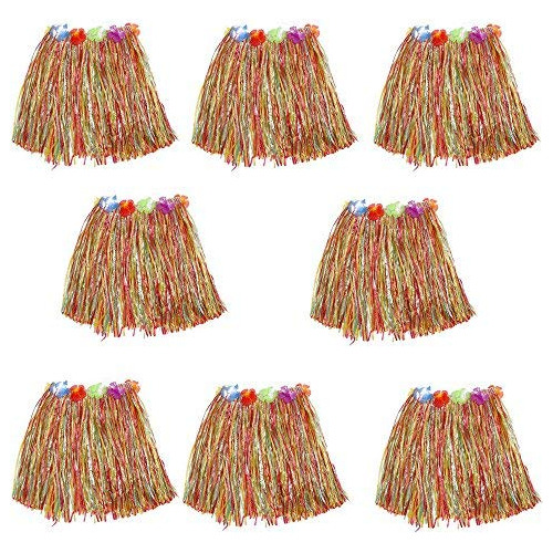 Disfraces - Hljgift Kid's Flowered Luau Hula Skirts Pack Of 