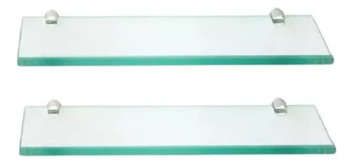 Kit C/ 2 Prateleiras Suporte Vidro Porta Shampoo Luxo 40x10