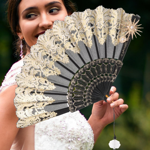 Abanico De Mano Plegable, Elegante Vintage Abanico