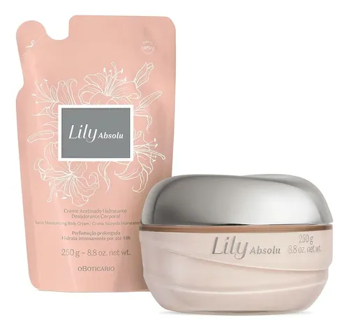 Kit Lily Absolu: Creme Acetinado Hidratante Desodorante