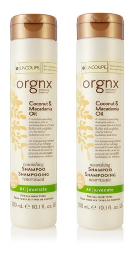 2 Pzas Shampoo Lacoupe Orgnx Coco Y Macadamia Complex 300 Ml