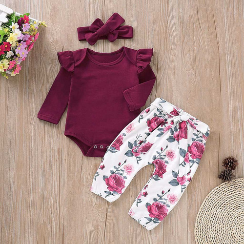 Conjunto De Mamelucos De Manga Larga Para Niñas, Pantalones