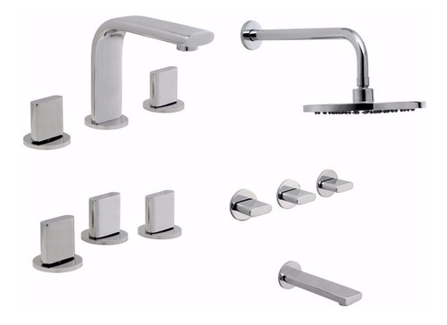 Combo Griferías Hydros Icon Lavatorio Bidet Ducha Ceramico