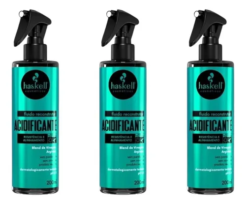 Fluido Haskell 200ml Acidificante - Kit C/ 3un