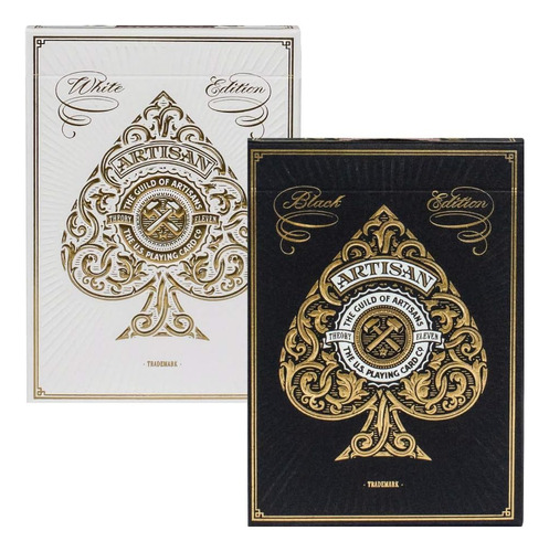 Artisan Playing Cards 2 Pack Decks | White Deck And Black...